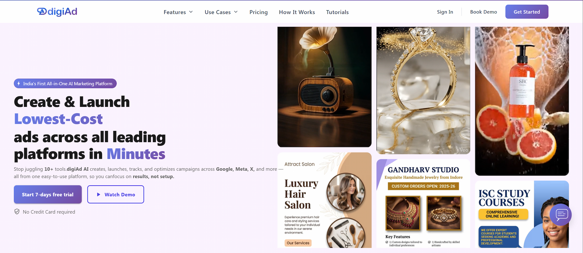 digiAd AI screenshot: digiAd AI is an all-in-one AI advertising platform that helps businesses, marketers, agencies, and...