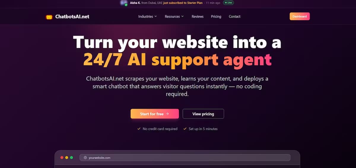 Chatbots AI screenshot: Chatbots AI is an all-in-one AI chatbot platform